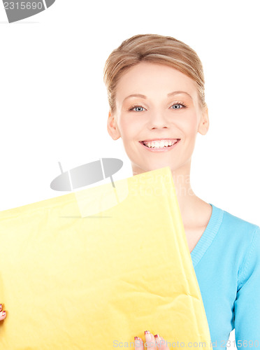 Image of businesswoman with parcel
