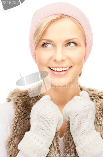 Image of beautiful woman in winter hat