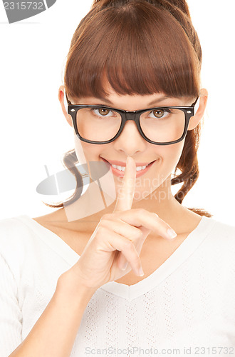 Image of finger on lips