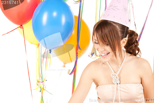 Image of party girl with balloons