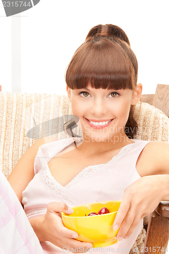 Image of woman with cherries