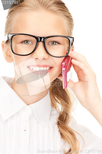 Image of happy girl with cell phone