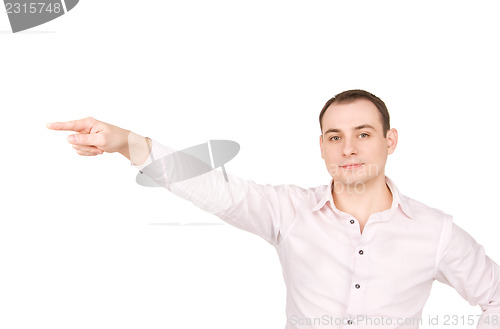 Image of businessman pointing his finger