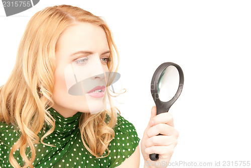 Image of woman with magnifying glass