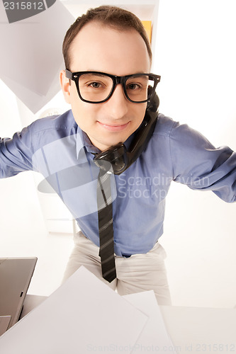 Image of funny picture of businessman in office