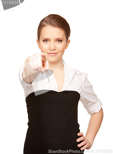 Image of businesswoman pointing her finger