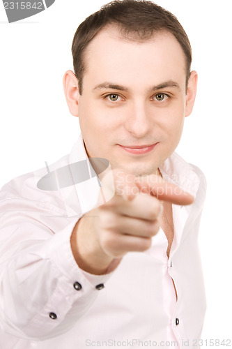 Image of businessman pointing his finger