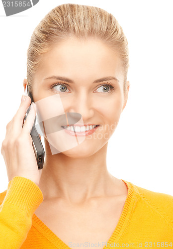 Image of happy woman with cell phone