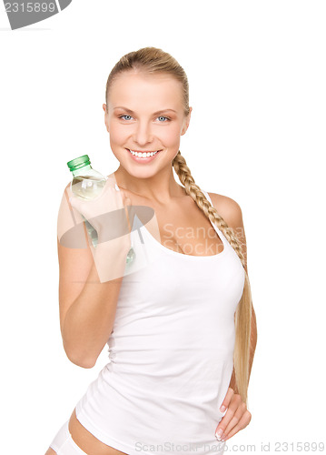 Image of beautiful woman with bottle of water