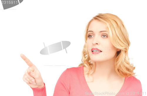 Image of businesswoman pointing her finger