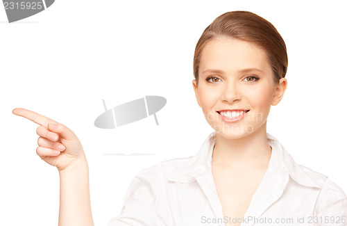 Image of businesswoman pointing her finger