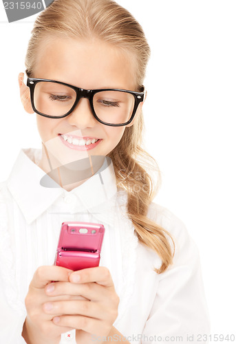 Image of happy girl with cell phone
