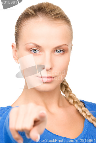 Image of businesswoman pointing her finger