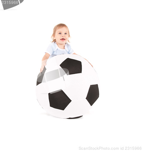 Image of baby boy with soccer ball