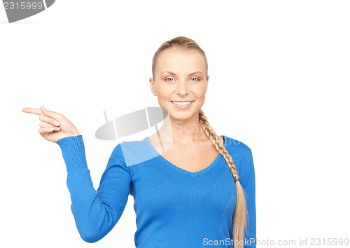 Image of businesswoman pointing her finger