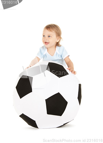 Image of baby boy with soccer ball