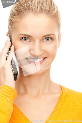 Image of happy woman with cell phone
