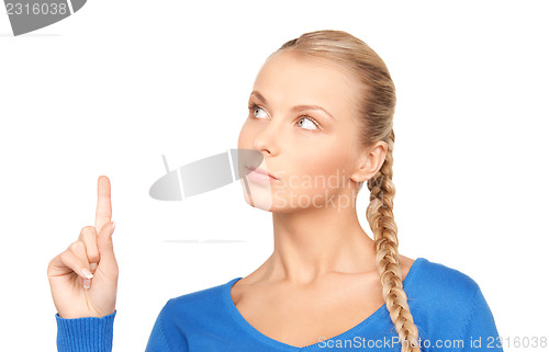 Image of businesswoman pointing her finger