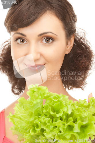 Image of woman with lettuce