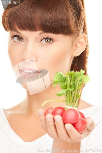 Image of beautiful housewife with radish