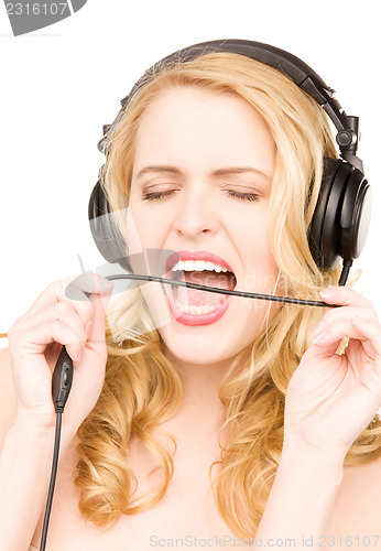 Image of happy woman in headphones