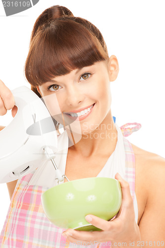 Image of housewife with mixer