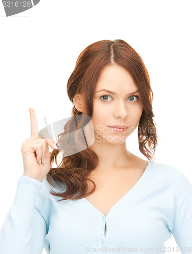 Image of woman with her finger up