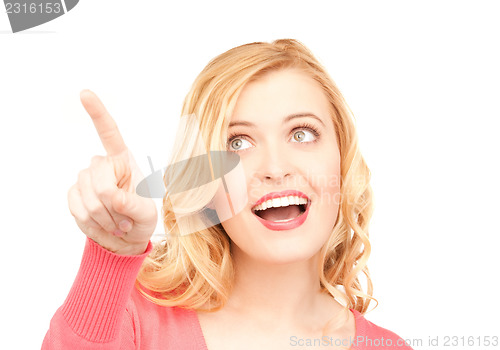 Image of businesswoman pointing her finger