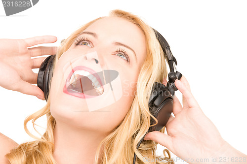 Image of happy woman in headphones