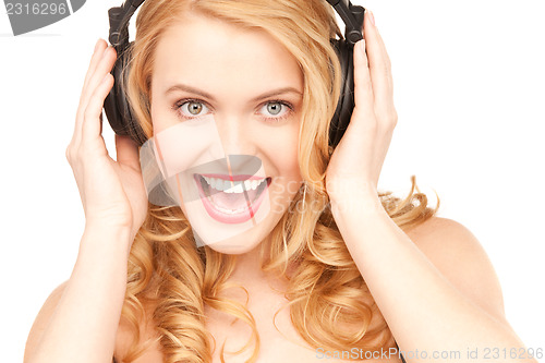 Image of happy woman in headphones