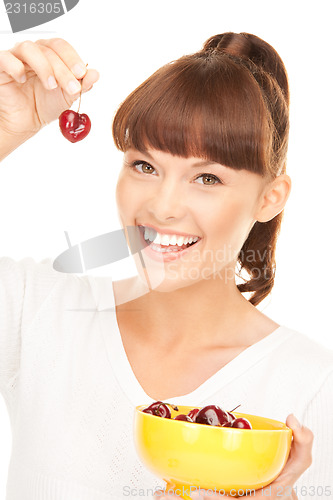 Image of woman with cherries