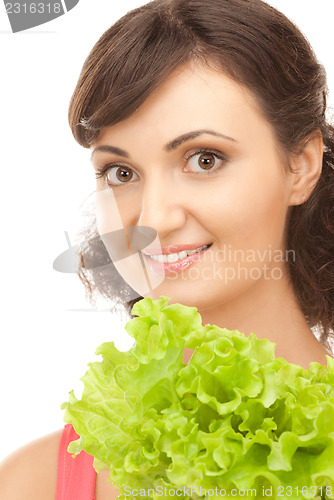 Image of woman with lettuce