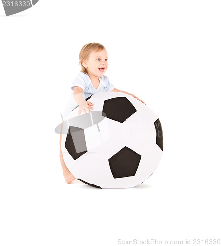 Image of baby boy with soccer ball