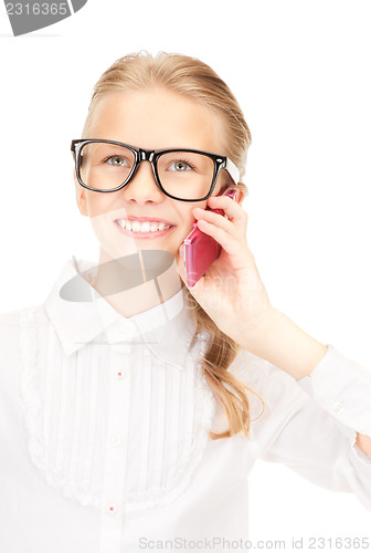 Image of happy girl with cell phone
