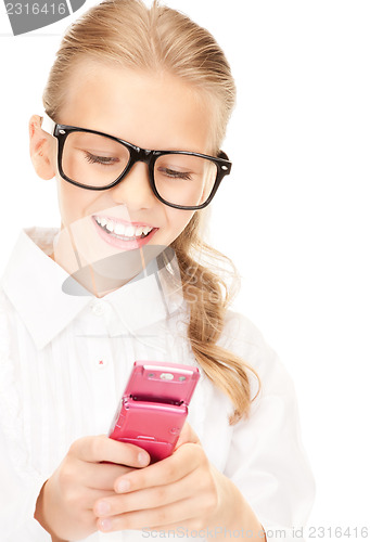 Image of happy girl with cell phone