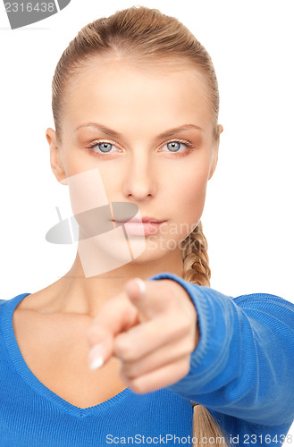 Image of businesswoman pointing her finger