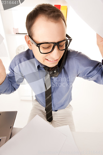 Image of funny picture of businessman in office