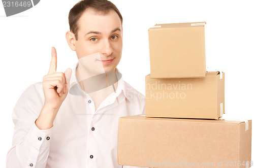 Image of businessman with parcels