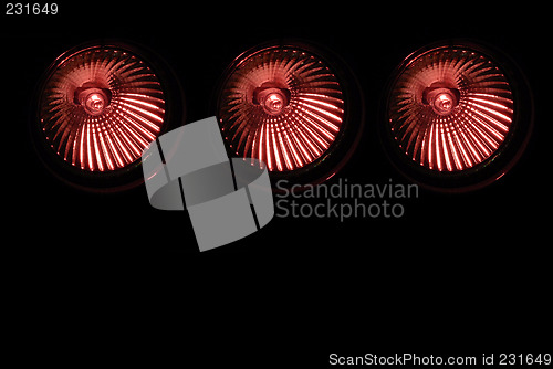 Image of Halogen spotlights in red color