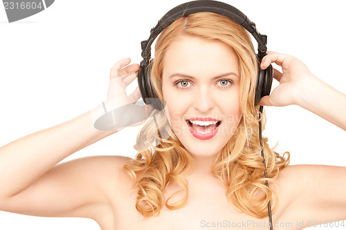 Image of happy woman in headphones