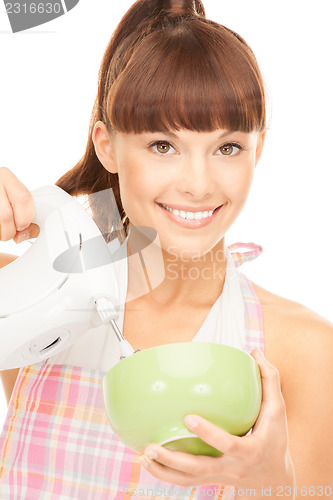 Image of housewife with mixer