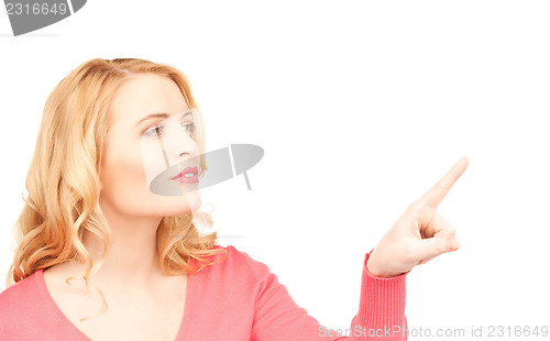 Image of businesswoman pointing her finger