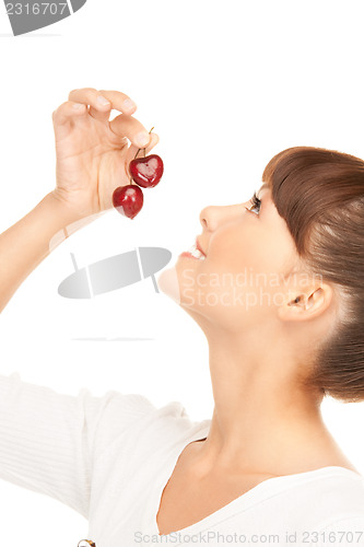 Image of woman with cherries