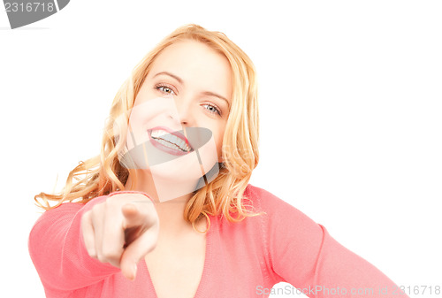 Image of businesswoman pointing her finger