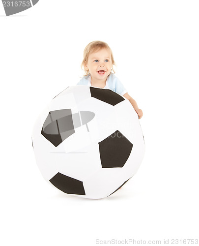 Image of baby boy with soccer ball