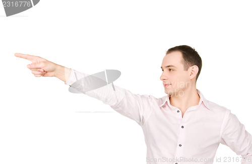 Image of businessman pointing his finger