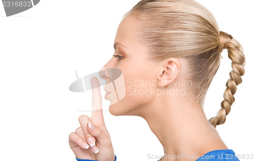 Image of finger on lips