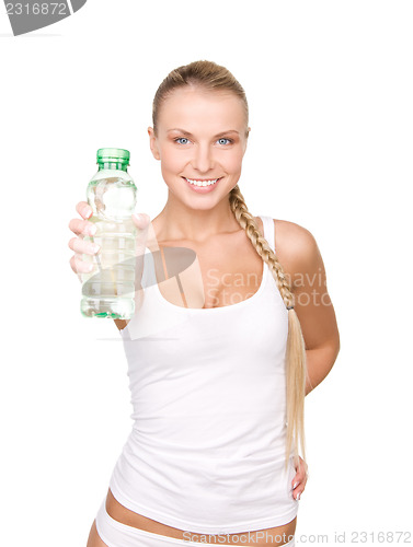 Image of beautiful woman with bottle of water