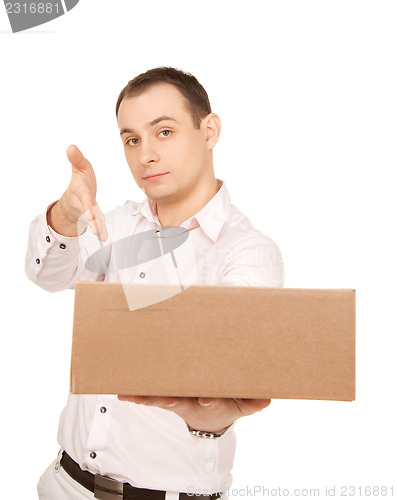 Image of businessman with parcel