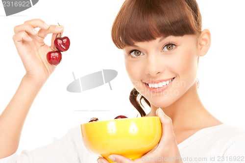 Image of woman with cherries